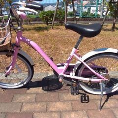 18インチ　子供用自転車（女の子用、ピンク）