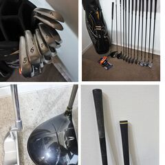 【現在商談中・受け渡し予定】マンシングウエアー・キャディバッグ＆アイアンフルセット＆ピンパター＆プロギア・ゼクシオのウッド＋おまけ　ビギナーから中級まで対応商品　下見歓迎