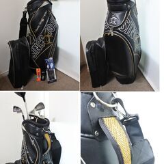 【現在商談中・受け渡し予定】マンシングウエアー・キャディバッグ＆アイアンフルセット＆ピンパター＆プロギア・ゼクシオのウッド＋おまけ　ビギナーから中級まで対応商品　下見歓迎
