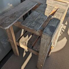 自作屋外 木製ワークテーブル、作業台
