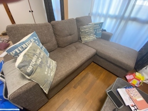 ソファーベット 背もたれと肘掛けが動くソファベッド (マークスAM GY