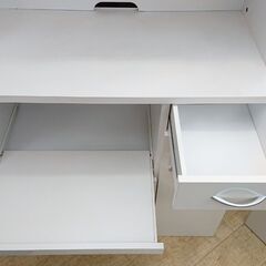 キッチンボード 3枚ガラス扉 ホワイト レンジボード 食器棚