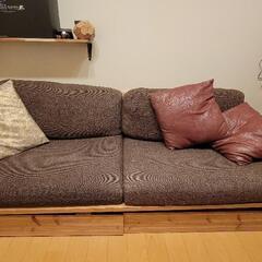 (決定)心石工芸⭐無垢オーク材3人掛けソファ