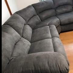 6人掛け　外国製家具リクライニングソファー