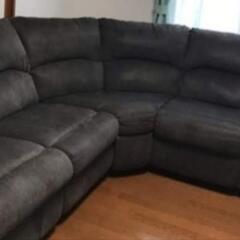 6人掛け　外国製家具リクライニングソファー
