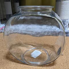 【未使用】ガラス製太鼓鉢（金魚鉢） 中 3.8リットル