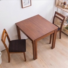 伸長式ダイニングセット　テーブル・椅子2脚