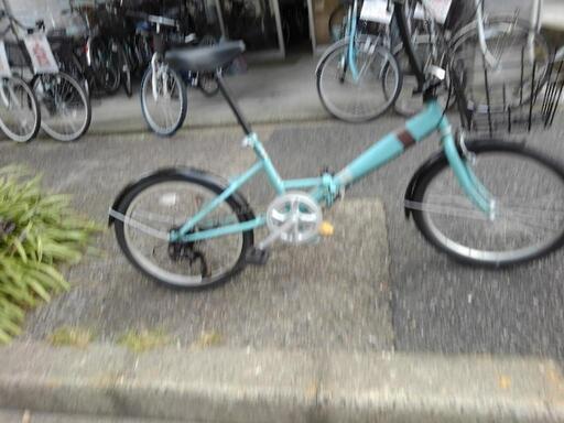 中古自転車2235 前後タイヤ新品！ 折り畳み 20インチ 6段ギヤ