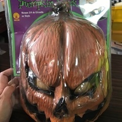 【売り切れました】【新品未使用】パンプキンマスク　ハロウィン　か...