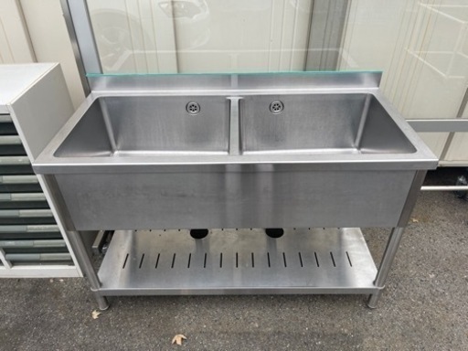 厨房用品　2槽シンク　庭にも　W1200 中古