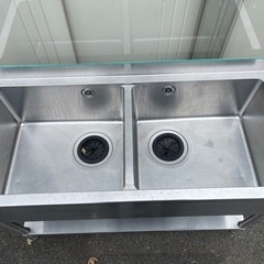 厨房用品　2槽シンク　庭にも　W1200 中古