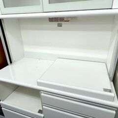 レンジボード 幅114×奥行55×高さ205cm キッチン収納 食器棚 白 