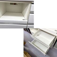 レンジボード 幅114×奥行55×高さ205cm キッチン収納 食器棚 白 