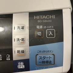 ドラム式洗濯機洗濯機　日立　BD-S8600