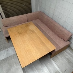 カリモク家具　ダイニングテーブルセット　ソファ　カバーリング