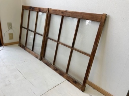 A　窓　ガラス　建具　古民家　レトロ　アンティーク  ジャンク