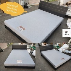 ダブルベッドとマットレス 140cm
