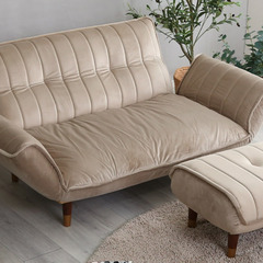 【新品未使用】2掛けソファー　オットマン付き　ベージュ
