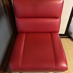 赤　椅子　革　約75×60×50㎝　イス　チェア