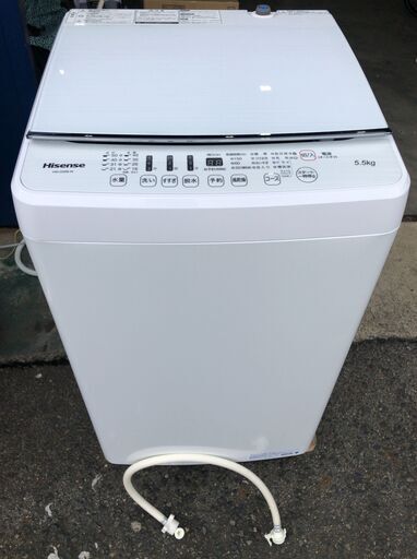 Hisense 全自動電気洗濯機 HW-G55B-W 2021年製 J10023 - 生活家電