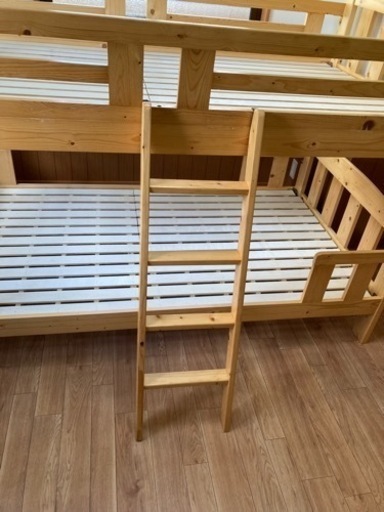 【2段ベッド】木製、すのこタイプ　クリーニング済　配達可能　管理番号50410