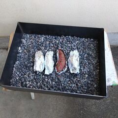 やきいも　石焼き芋　ガスグリラー用　鉄板釜　新製品　イベントに　アウトドアに　バーベキューに　独立開業　サツマイモ