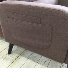 【✨ブラウン❗️新生活応援❗️サイドポケットが便利❗️ファブリック❗️✨】定価¥28,000 2Pソファ