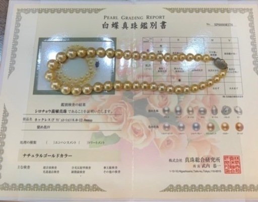 取引完了　美品】白蝶真珠ネックレス鑑別出品付き