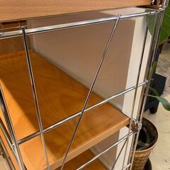 宇都宮でオシャレな家具を探すなら『オトワリバース！』シェルフ オープンシェルフ フリーラック ナチュラル×シルバー 飾り棚 中古品③