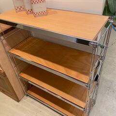 宇都宮でオシャレな家具を探すなら『オトワリバース！』シェルフ オープンシェルフ フリーラック ナチュラル×シルバー 飾り棚 中古品③