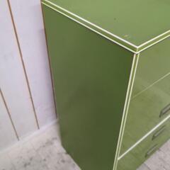 昭和レトロポップ 5段タンス エメラルドグリーン 棚、収納