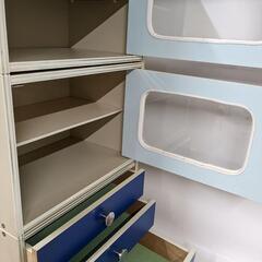 昭和レトロポップ 3段棚 青 ブルー