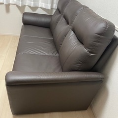 ニトリ 3人用本革ソファ ナルタKD DBR