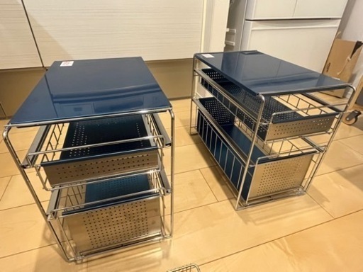 【値下げしました】日本製 燕三条 シンク下収納ラック スライド収納 二段  ×2