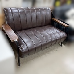 J1651 [値下げ] ニトリ NITORI 2人掛け合皮ソファ Nシールド ステイン