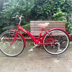 再掲）赤２６インチシティサイクル 自転車