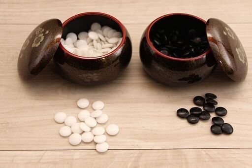 柳山作 姫碁盤 秋草蒔絵姫碁盤 碁石 ミニチュア (R2199wY)