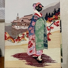 絵画　清水寺と舞妓