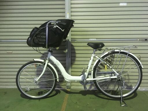 婦人用自転車 チャイルドシート付き 26インチ ３段変速（中古 060） 鍵付き LEDライト