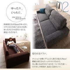 未使用訳あり フロアローソファ 2.5人掛け 2.5P 背もたれハイタイプ