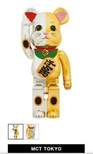 BE@RBRICK 招き猫 開運 銀×千万両 金 1000％