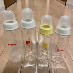 【ネット決済・配送可】哺乳瓶 ガラス&プラスチック 4本セット ...
