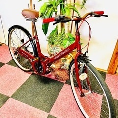 [受付終了]しました 可愛いくて綺麗な折畳自転車(六段変速)