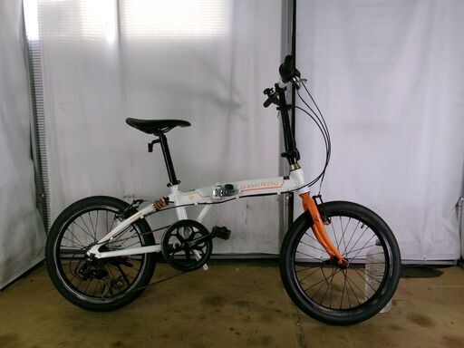 C268☆￥9800 アルミ軽量☆整備済み 中古折りたたみ自転車 ホワイト R