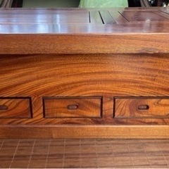 未使用】 欅の銅こう付き囲炉裏テーブル オートエース輸入雑貨