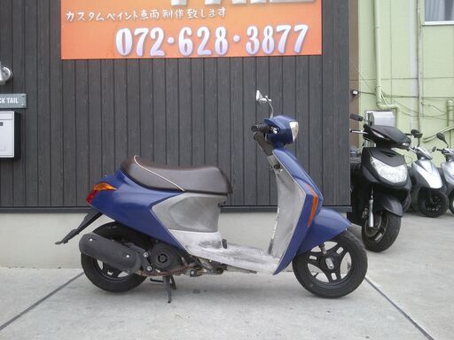 ★即決５万円！自賠責付き！オイル交換済み！レッツ５　実働車★スズキ　原付　スクーター　CA47A　青