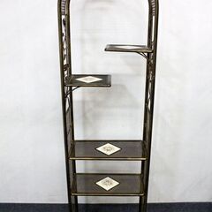 アンティーク調家具5点セット オープンシェルフ/チェア/スタンド 