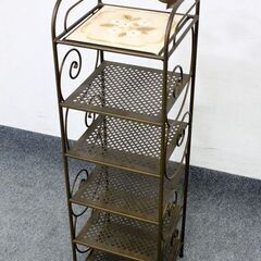 アンティーク調家具5点セット オープンシェルフ/チェア/スタンド 