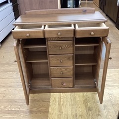 KJ-30【新入荷　リサイクル品】サイドキャビネット　ブラウン