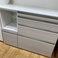 シギヤマ家具 食器棚 キッチンボード EVERY 120KB ホワイト H200×W120 